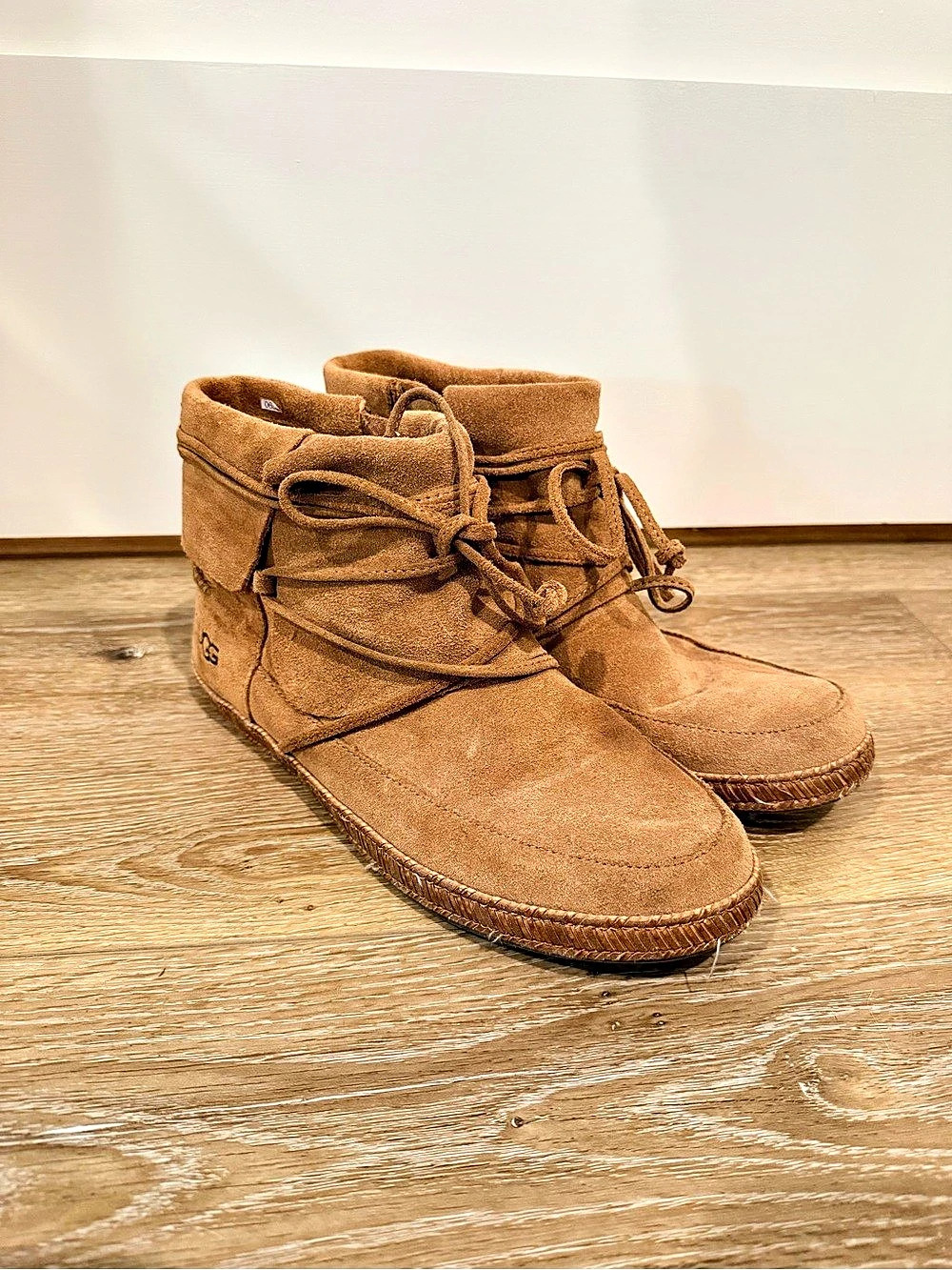 UGG Suede Lace-Up Winter Boots in Brown